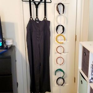 Waist Wide Leg Rochelle Suspender Pants 
